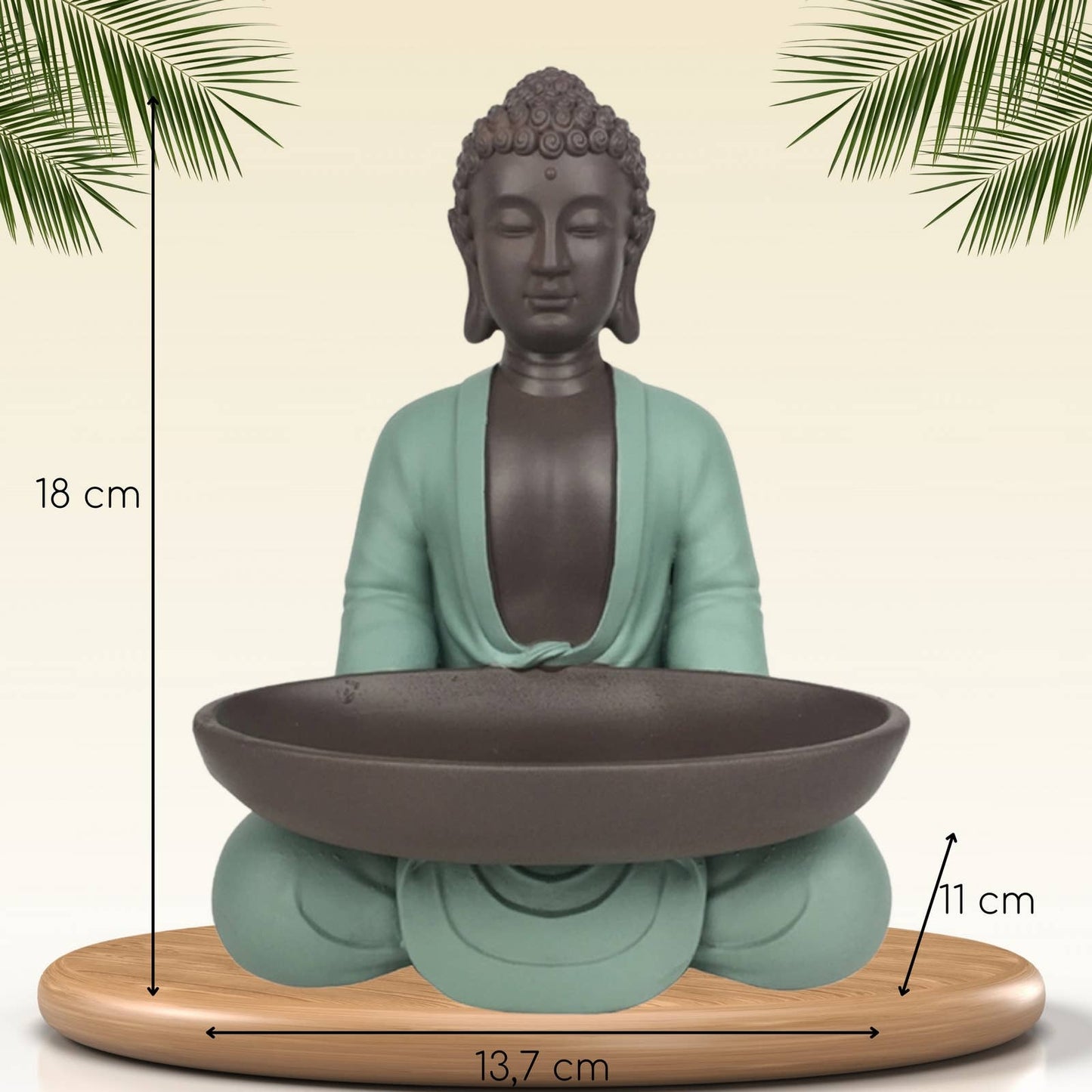 Buddha figur med fat- Feng Shui