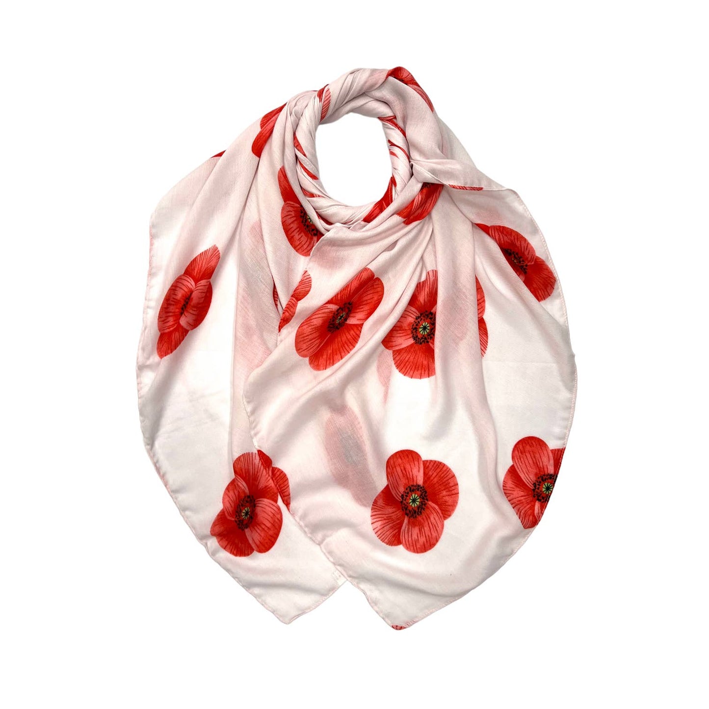 Skjerf med røde valmuer