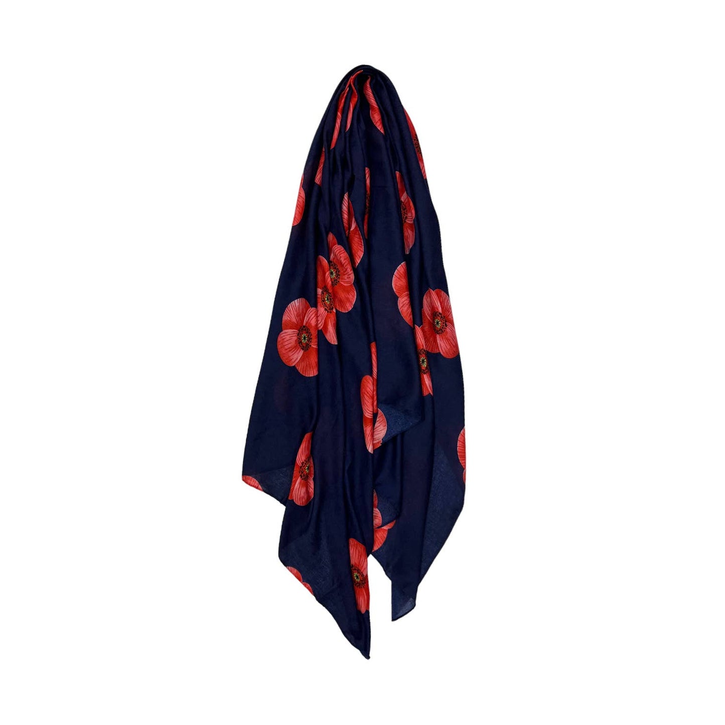 Skjerf med røde valmuer