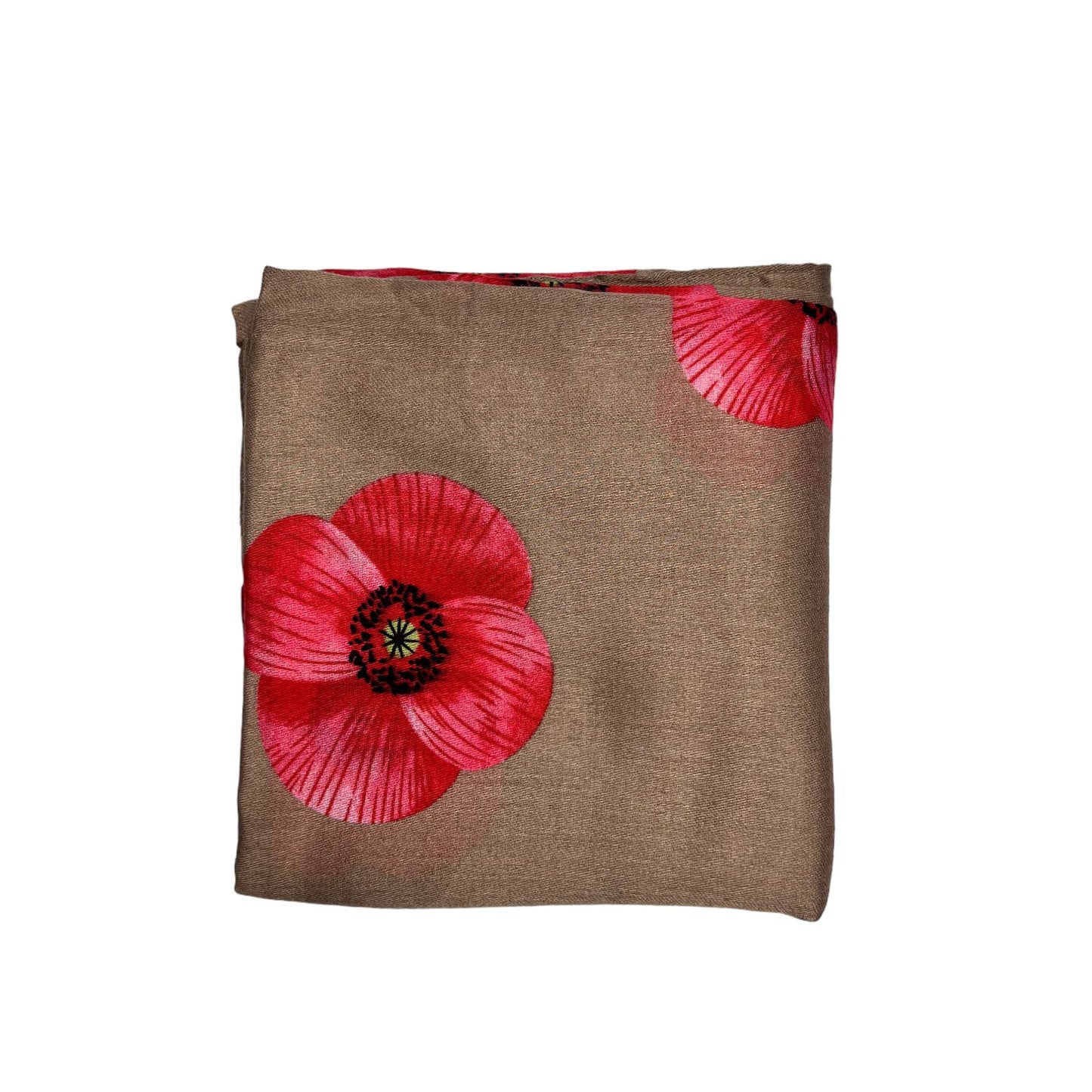 Skjerf med røde valmuer