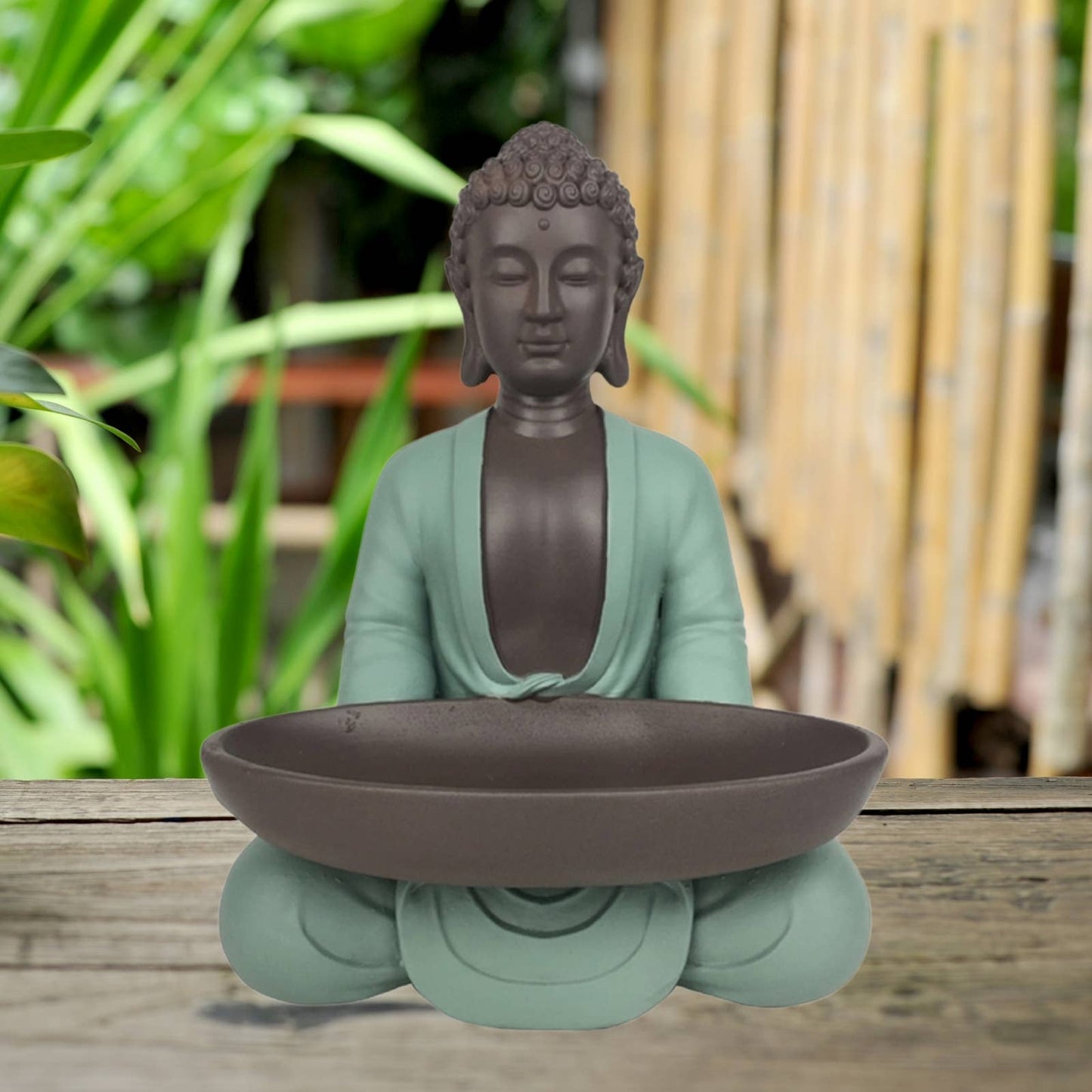Buddha figur med fat- Feng Shui