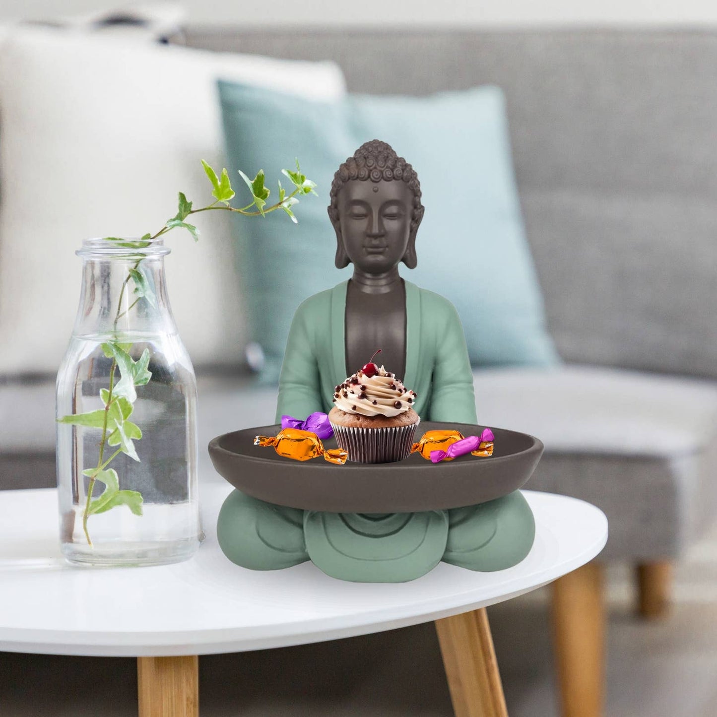 Buddha figur med fat- Feng Shui