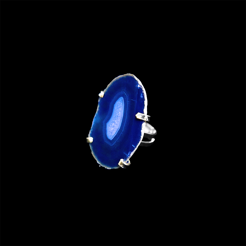 Blå agat ring