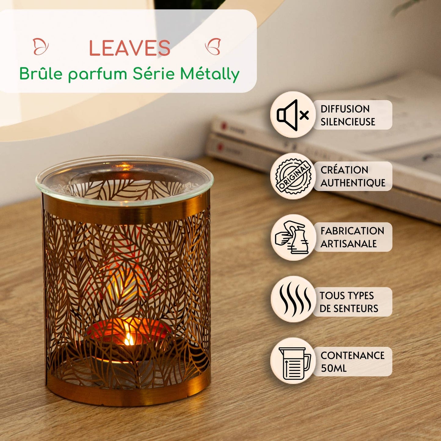Metally Series Oil Burner — Leaves