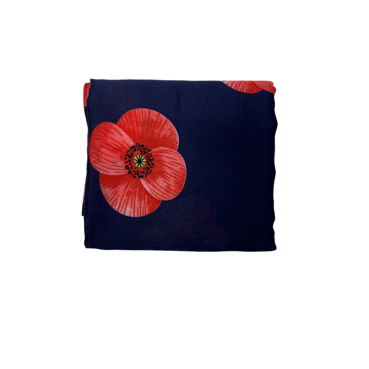 Skjerf med røde valmuer