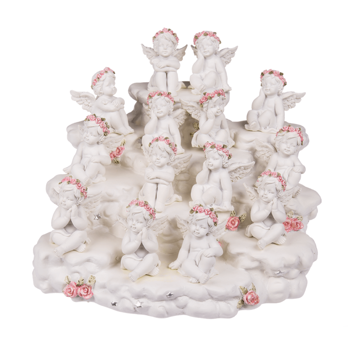 Englefigur med Rosa Rosenkrans