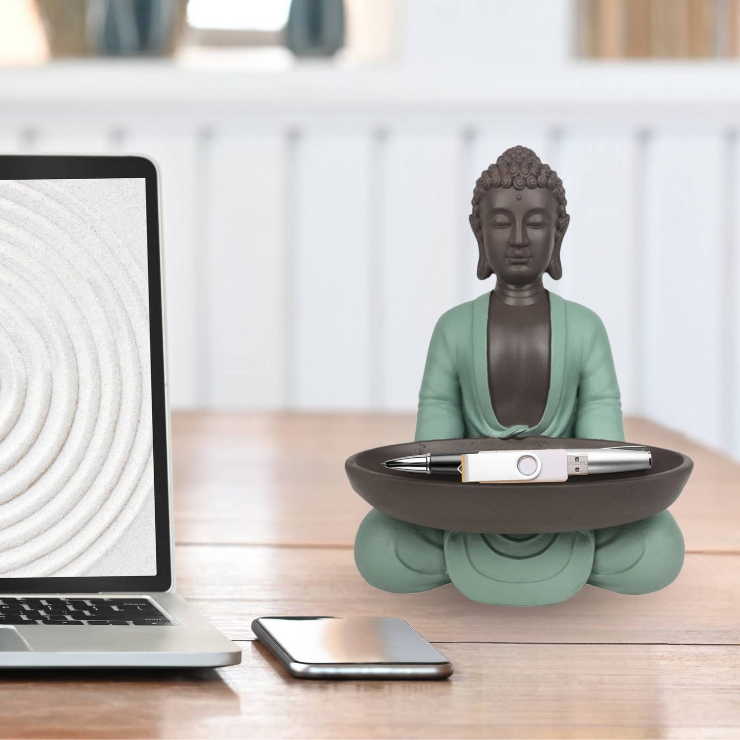 Buddha figur med fat- Feng Shui