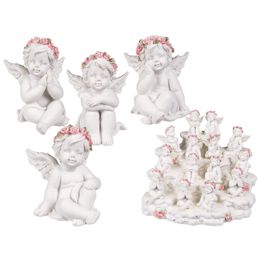 Englefigur med Rosa Rosenkrans