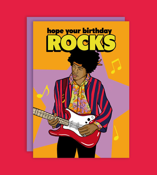 Hope Your Birthday Rocks Jimi Hendrix Greeting Card