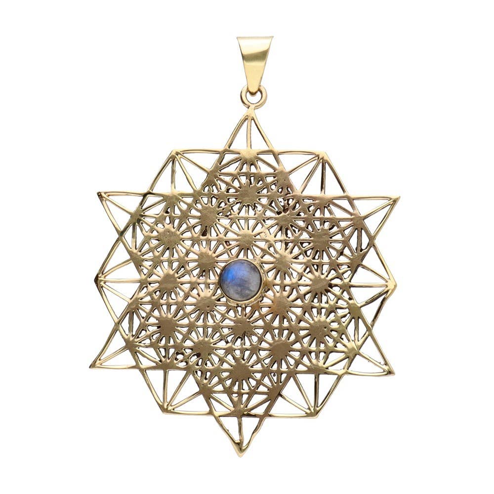 Bronze pendant with mineral